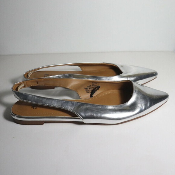 H&M Silver Slingback Flats Pointed toe